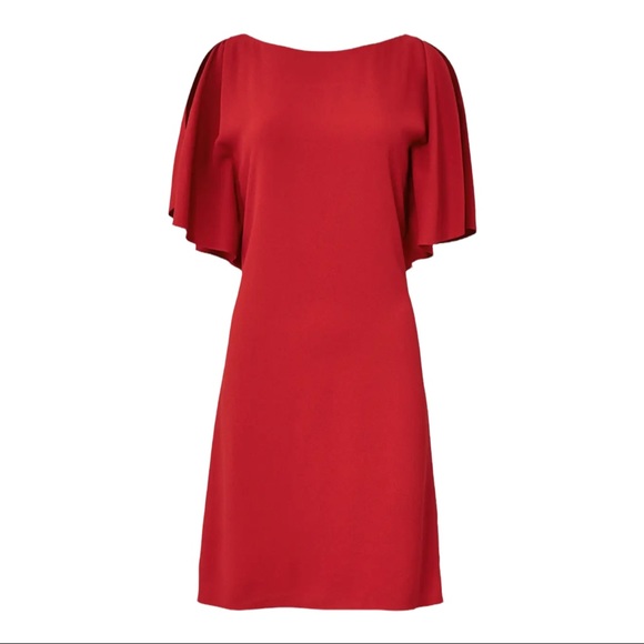 Theory | Red Shift Dress Flutter Sleeve Women’s Size Medium (8) - Picture 7 of 12